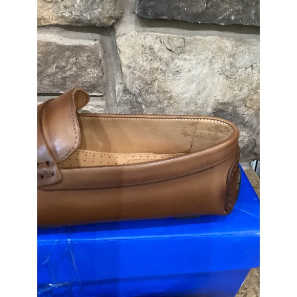Vince Camuto Varrak Mens Cognac Leather Penny Loafer Driving Shoes Size 8.5 New main image 8